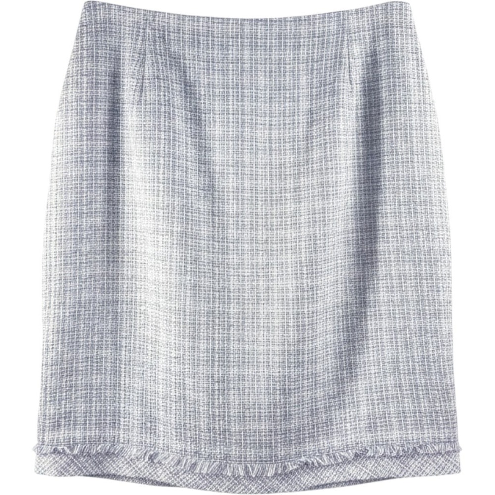 White House Black Market Tweed Pencil Skirt Cool Wisteria Ecru Size 10 NWT